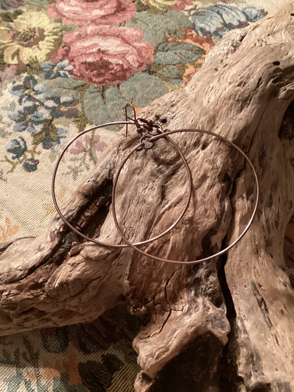 Simple Oxidized Copper Hoop Earrings Hoops 2.5”